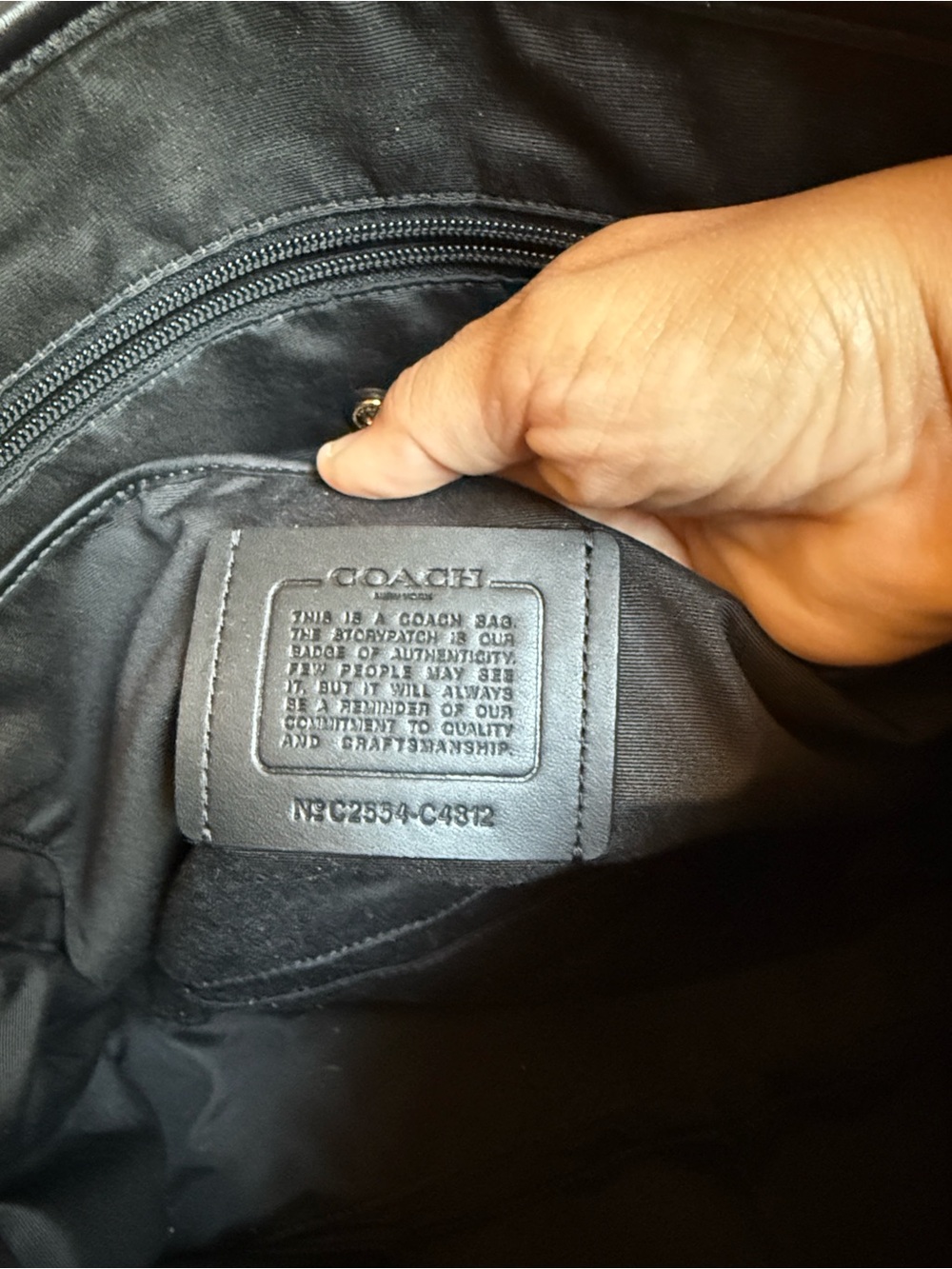 Coach Large Tote Bag Insert In Canvas and Leather In Black C4812 - Picture 4 of 10